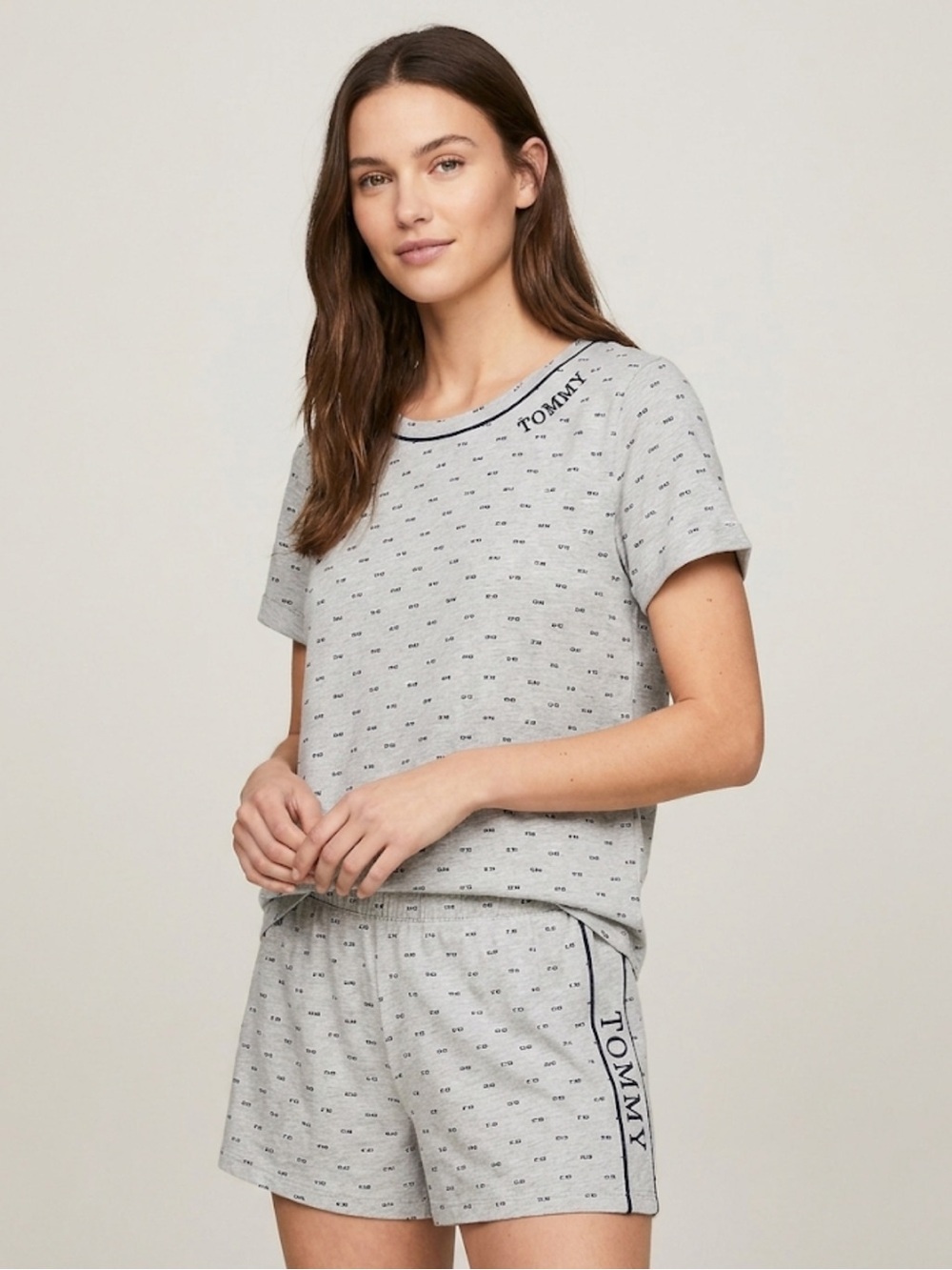 Tommy Hilfiger Gray Shorts And Top Sleep Set Size Medium